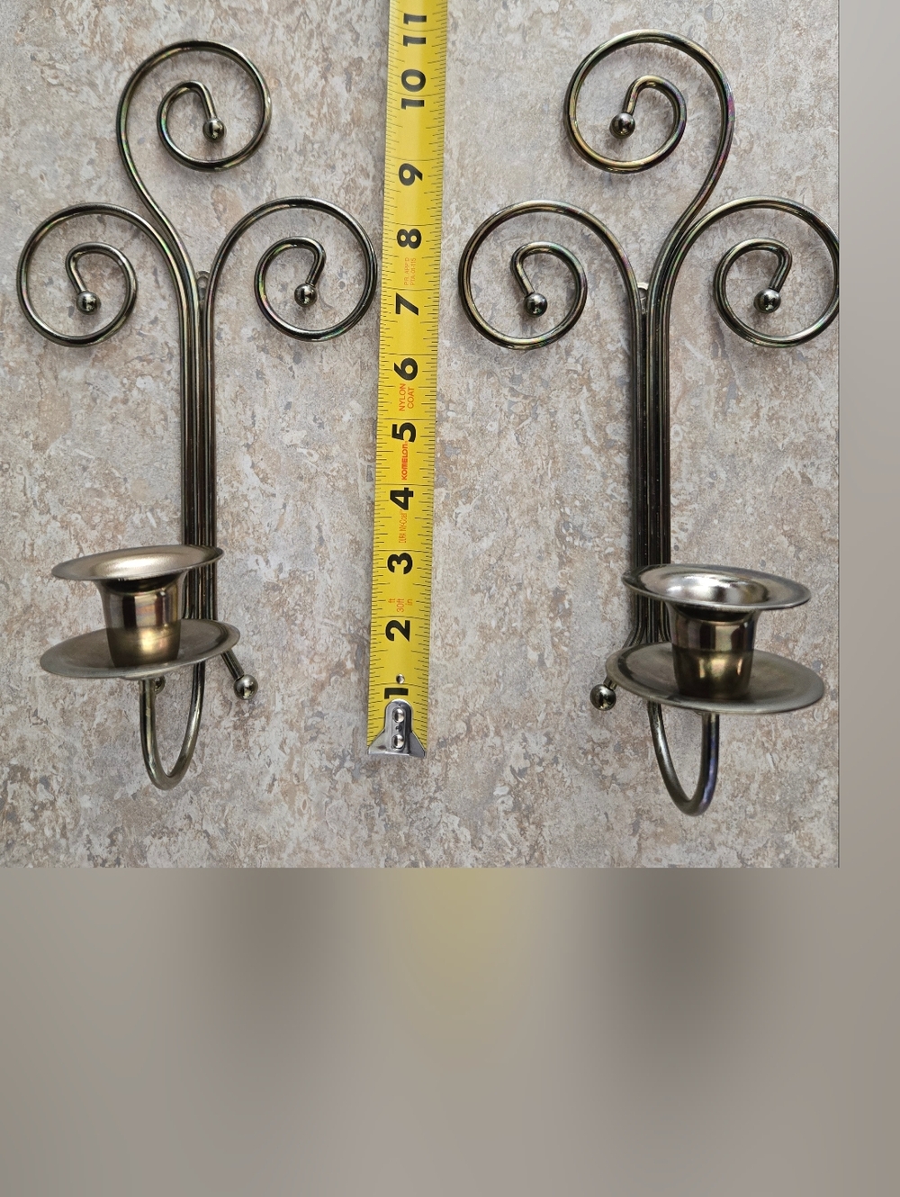 Vintage Home Interiors & Gifts Brass Scroll Wall Sconces - Set of 2 - Picture 11 of 11